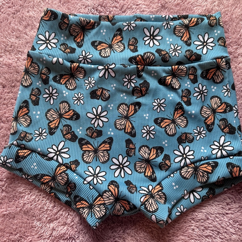 Kids Butterfly Print Shorts - Blue